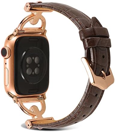 TIHSCA AMHELLO kožni sat za zamjenu zamenski remen kompatibilan za Apple Watch seriju SE 7 6 5 4 3 2 1 38mm