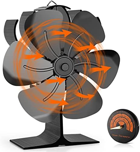 Ventilator za peći na drva, ventilator za kamin na toplotu sa 6 lopatica Eco termoelektrični ventilator ventilator