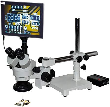 Radikalni PCB inspekcija lemljenje mobilni popravak nakit Making Biologija disekcija 10x-30x 3D Stereo nosač mikroskop 100mm / 4 radna udaljenost dodirni ekran 10 LCD 5mpix Kamera ujednačeno LED svjetlo