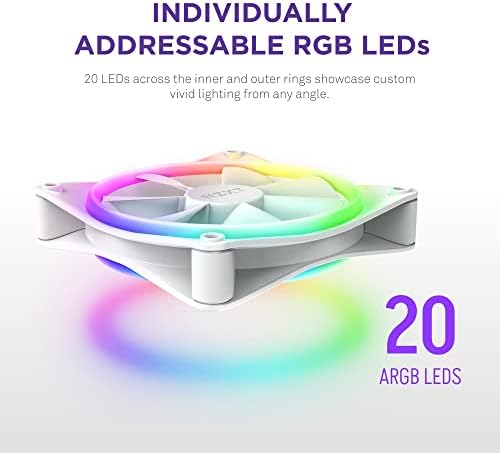 NZXT F140 RGB Duo-140mm dvostrani RGB ventilator – 20 individualno adresiranih LED-Balansirani protok
