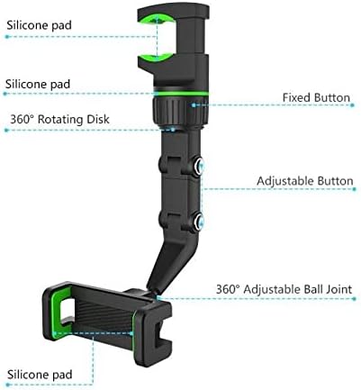 BoxWave nosač za automobil kompatibilan sa Motorola Edge 40 Pro-retrovizor za automobilski nosač, podesivi GPS nosač za automobil za Motorola Edge 40 Pro-Jet Black