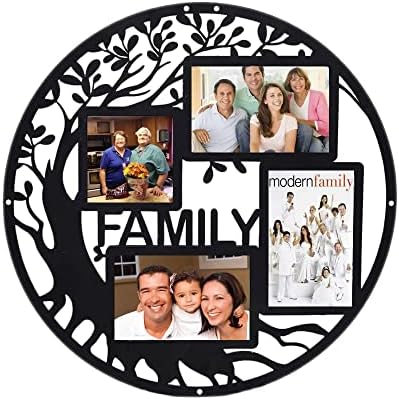 Porodični okvir okvira za slike za zidni dekor metal Multi Frames okrugli kružni kružni kružni kružni kružni veče fotografije