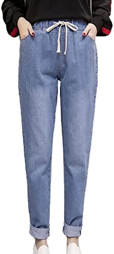 Maiyifu-GJ ženski elastični trakici traperice Jeans Ležerne prilike za nevolje za nevolje za Theans Skinny Workout Jean pantalone
