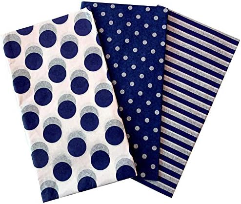 Flexicore pakovanje | Pin Stripe & Polka Dot papirni papir za umotavanje poklona | Veličina: 15 inča X 20