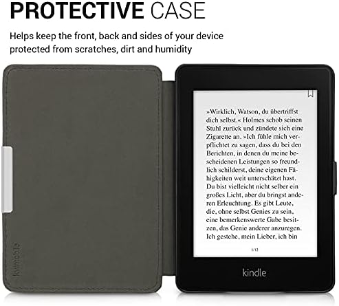 kwmobile futrola kompatibilna sa Kindle Paperwhite - case Pu e-reader Cover-Flower Twins tamno plava