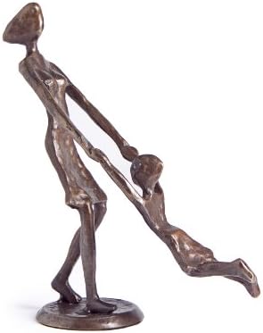 Danya B. Majčin igranje i ljuljanje dječjeg pijesnog brončanog skulpture za mamu, učitelju, njegovatelja, baku, tetku od dječaka ili djevojke
