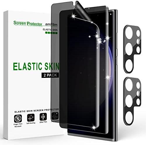 amFilm (2 pakovanja kompatibilna sa Samsung Galaxy S23 Ultra zaštitom ekrana za privatnost elastična koža za 5G 6,8 inča, ID otiska prsta kompatibilan, sa jednostavnim alatom za instalaciju, TPU Film puna pokrivenost