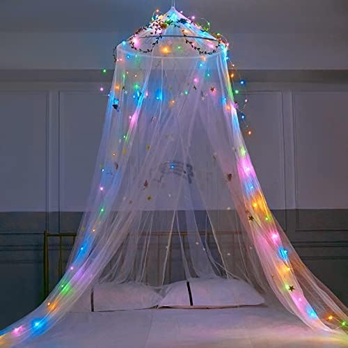 Fiobee krevet za djecu za djevojke kreveti za zavjese sa LED svjetlima komarca mosquito neto