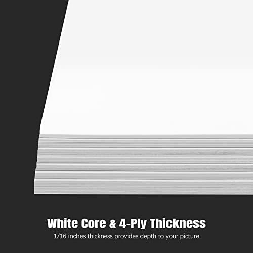 AUEAR, bijele 8x8 Nerezane Mat MAT ploče za uokvirivanje slika, štampanje, ploče s podlogom od
