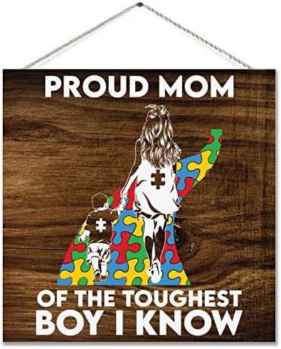 Ponosna autizma mama arrow Wood potpisan autizam Potpisan slagalica za puzzle komad autistična