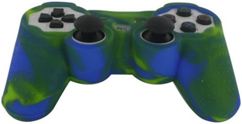 Skque Silikonski mekani zaštitni poklopac futrole za Sony PlayStation 3 kontroler, Camo uzorak, plava, zelena
