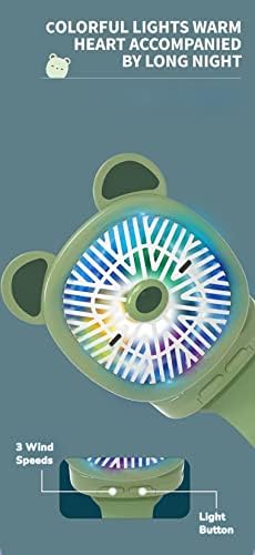 Aonuowe kawaii ventilator prijenosni ručni mini sat ventilator šareno noćno svjetlo Tinejdžeri djeca