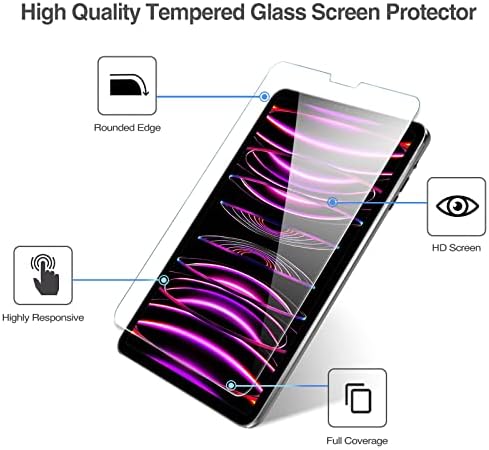 Procase iPad Pro 12.9 Case -emerald Bundle sa 2 + 2 zaštitnikom zaslona za iPad Pro 12,9 inča 6. 5. Četvrta generacija 2022 2021 2020 sa zaštitnikom objektiva kamere