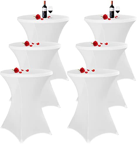 Koktel tablica za koktel 24 X43 poklopac koktela Bijeli rastezljivi kvadratni ugaoni stolnjak sa visokim