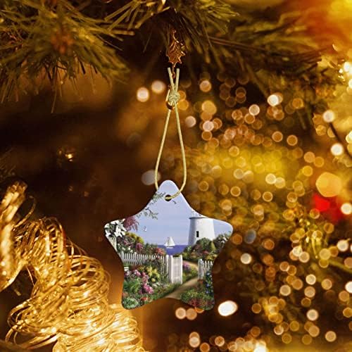 Dijamantno slikanje svjetionika 2022 božićni keramički privjesak za ukrašavanje božićnog stabla