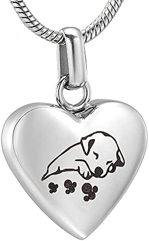 KEMEILIAN HZSP804 izrezbareni slatki pas za spavanje u mom srcu ogrlica za kremaciju od nerđajućeg čelika