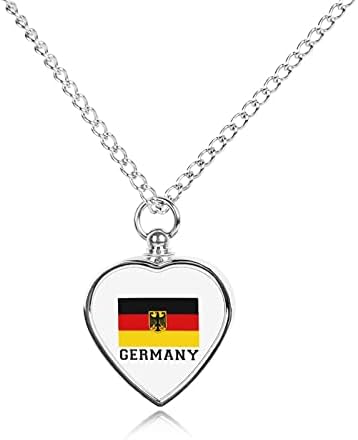 Ogrlica od urne za kućne ljubimce s printom Njemačke zastave za pepeo kremiranje srca nakit spomen privjesak