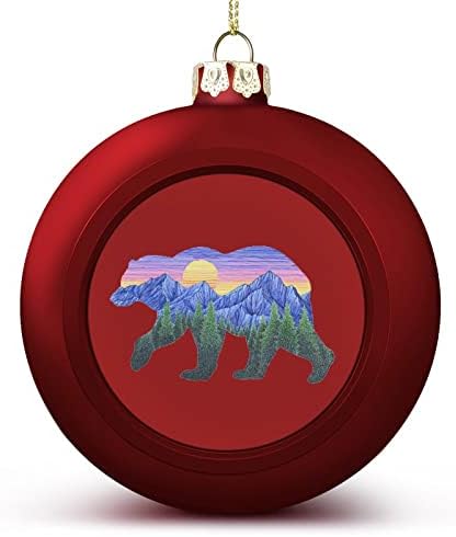 Sunset Bear Božić Lopta Shatterproof viseći ukrasi za Božić Tree kamin Party Dekoracije 4kom
