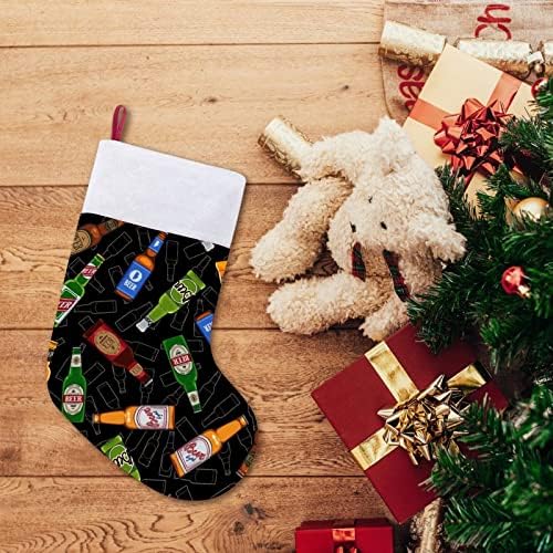 Boce piva božićne čarape Xmas Socks poklon torba za obiteljski odmor za kamin Drvo viseći ukrasi ukras
