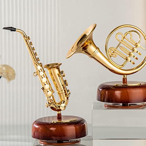 Gadpiparty Dečije igračke Music Decor 1pcs Saxophone Music Box, Novelty Music Box sa rotirajućom muzičkom bazom,