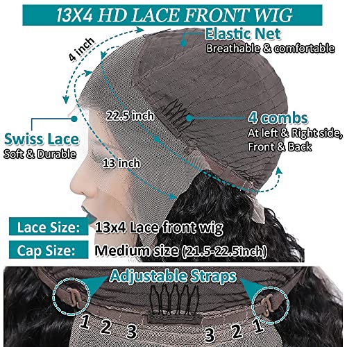 13x4 HD čipkaste prednje perike ljudska kosa kratke kovrčave Bob perike za crne žene mokra i valovita čipka