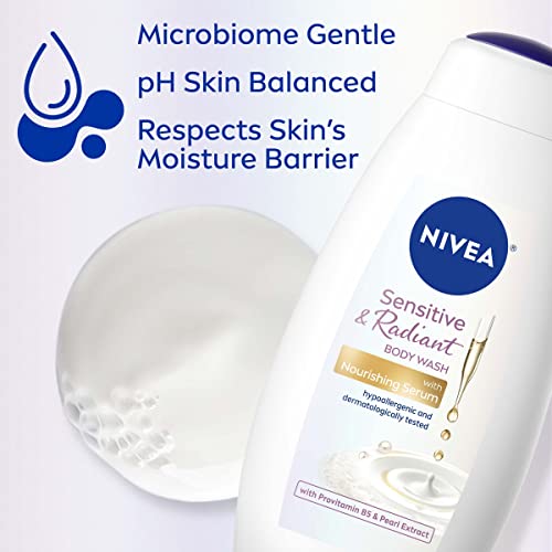 NIVEA osetljivo i blistavo sredstvo za pranje tela sa hranljivim serumom, provitaminom B5 i ekstraktom