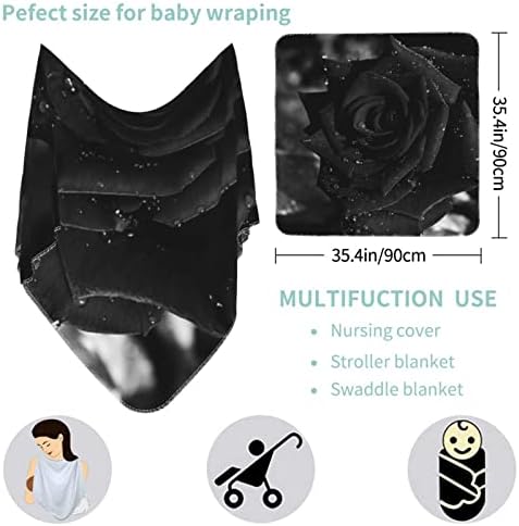 Waymay black ruža beba pokrivač prijemne pokrivač za novorođenčad novorođenčeti vrtić