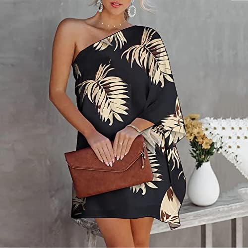 Seksi haljina žene 2023 Elegantna rukava s jednim ramenima mini sunčeva haljina Ljetna trendy casual havajska