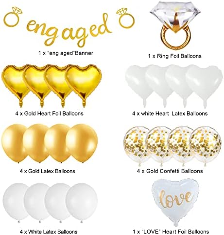 Zlatni angažman ukrasi za zabavu, baloni za vjenčanje za vjenčanje vole balone za bachelorette vjenčani angažman