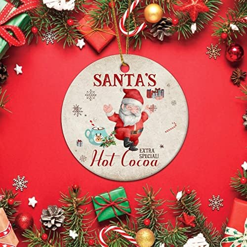 Božić Hanging Ornament Santa je hot Cocoa Extra Special okrugli Ceramic Božić viseći Ornament Holiday Decor