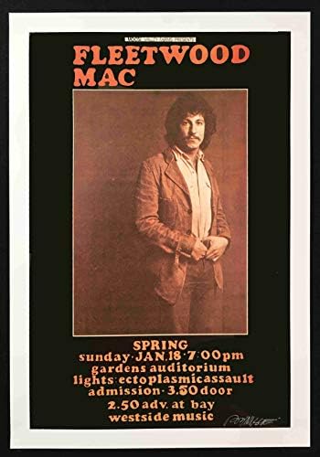Fleetwood Mac poster Novog umjetnika iz 1971. na kojem je Peter Green potpisao Bob Masse