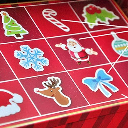 Amosfun božićni poklon limenki za kolačiće Candy i Card Holiday Contents Party Supplies