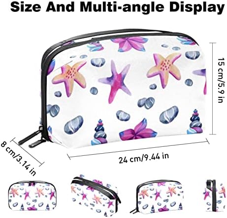 Elektronski Organizator, ljubičasta Starfishes mala torba za nošenje putnog kabla, kompaktna torba za elektronsku