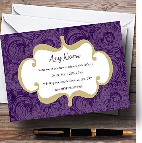 The Card Zoo Purple Vintage Classical Personalizirane pozivnice za rođendan