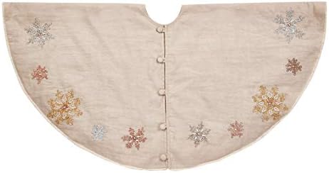 Arcadia Home Pastel Snowflakes Božićni prirodni posteljina-60 suknja, bež