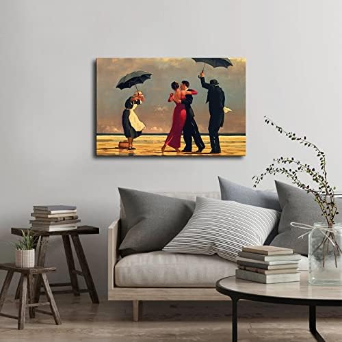 Pjevajući Batler Jack Vettriano Umbrella Love Dancing plaža Kiša Poster Canva Print Art Zidna dekoracija moderna