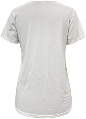 Ljetni ženski kratki rukav V izrez cvjetni tiskovina TOP T majice Ležerne majice Tee Tunic Žene kratke žene