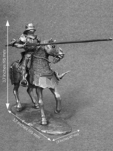 Ronin minijature montirani Vitez sa kopljem jahač konja neobojeni Limeni Metal 54mm akcione figure igračka