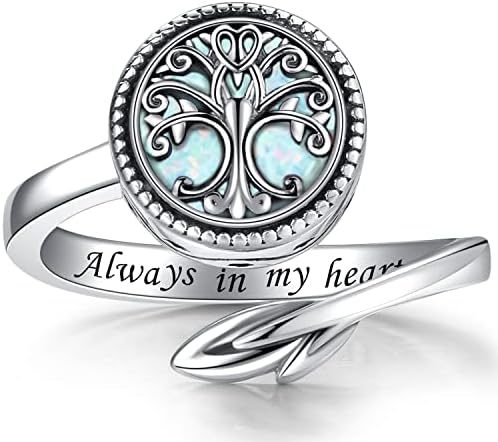 Drvo života urn prsten za pepeo 925 Srebra podesivo porodično stablo spomen obilježje nakit uvijek u mom