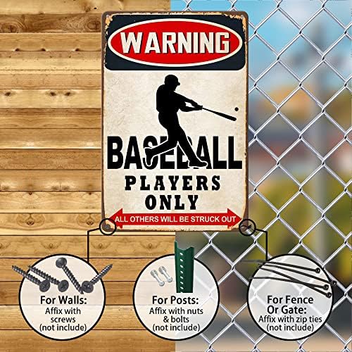 Bejzbol dekor Tin znak, upozorenje bejzbol igrači samo svi ostali će biti brisati Tin znak Bejzbol