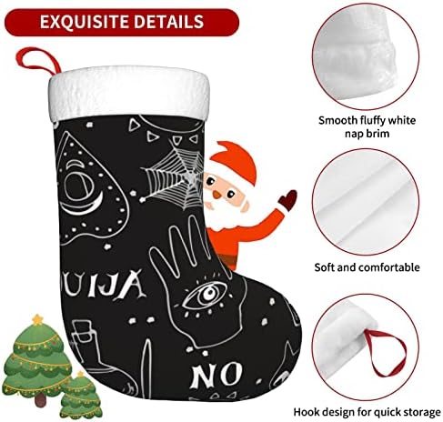 Austenstern Božićne čarape Ouija Cat Halloween uzorak dvostrani kamin Viseći čarape