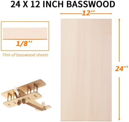 36 komada basswood listovi 1/8 X 12 X 24 inča nedovršeni drveni Lim tanka zanatska šperploča uradi sam drvo za kućni avion Brodski brod škola drveni Model projekta