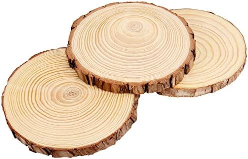MUKCHAP 10 kom 6,3-7 inča kriške prirodnog borovog drveta, 0,6 inča debele nedovršene drvene diskove za festivalske