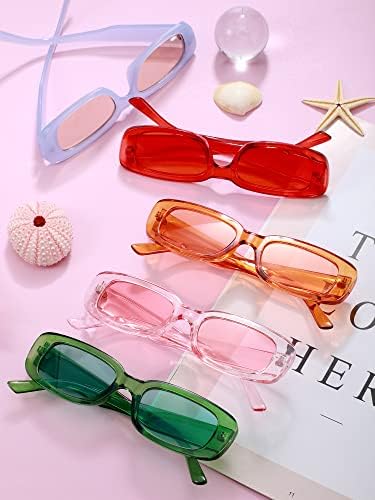 Prijatelja 10 pari malih pravougaonih sunčanih naočara za žene Retro kvadratne naočare 90-ih Vintage naočare