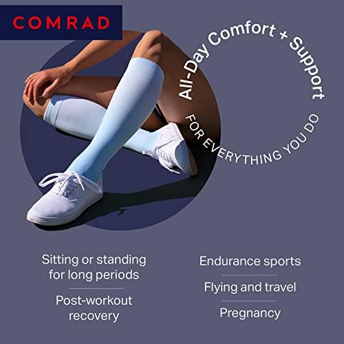 COMRAD čarape za kompresiju koljena - tanke, prozračne premium potporne čarape za trudnoću, sportaši i još mnogo toga