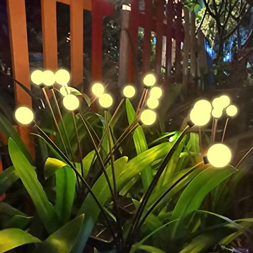 Dmyond solarni vrtni svijetli 10 LED žarulje sa 2 načina osvetljenja, Starburst Swayeng Light Firefly Svjetla Vanjska vodootporna za vrt Dekorativna svjetla, toplo bijela