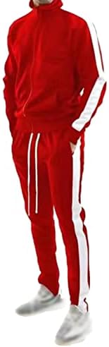 Muški puni zip trenerke 2 komada Outfit Ležerne prilike na dugim rukavima i hlačama Sportski set Boja blok Slim Fit Jogging odijelo