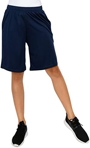 Ettellut - Ženska kratke hlače za koljeno sa bočnim džepovima i crtačem - odlično za vježbanje, teretanu, atletik, trčanje i joga