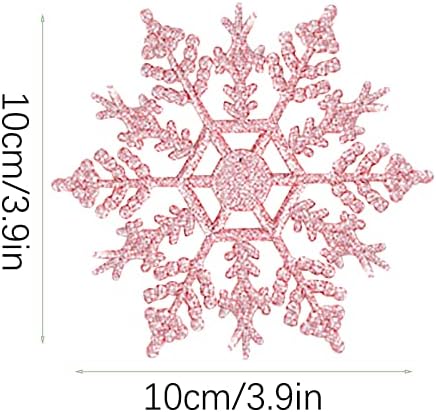 24pcs Božićni ukrasi 10cm plastični prah snježne dekorativne boje Božićno snabdijevanje Privjesak