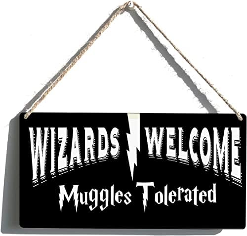 Wizards Dobrodošli Muggles Tolerirano znakovni znak, viseći čarobnjak Dobrodošli zidni dekor, porodični znakovi
